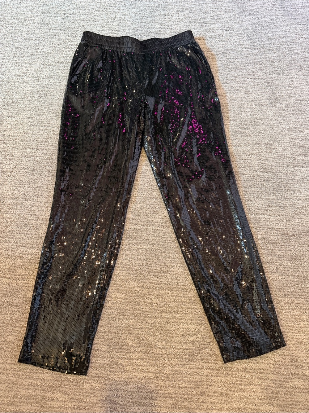 Sanctuary Black Sequin Straight-Leg Pants